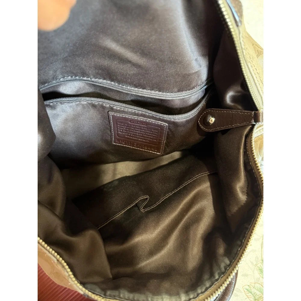 Coach Ashley Signature Satchel Mahogany Brown Patent Leather F15440 Bag